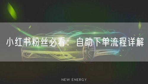 小红书粉丝必看：自助下单流程详解