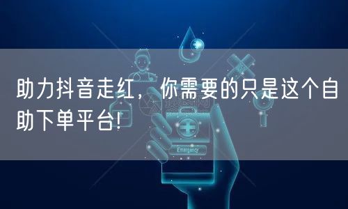 助力抖音走红，你需要的只是这个自助下单平台!