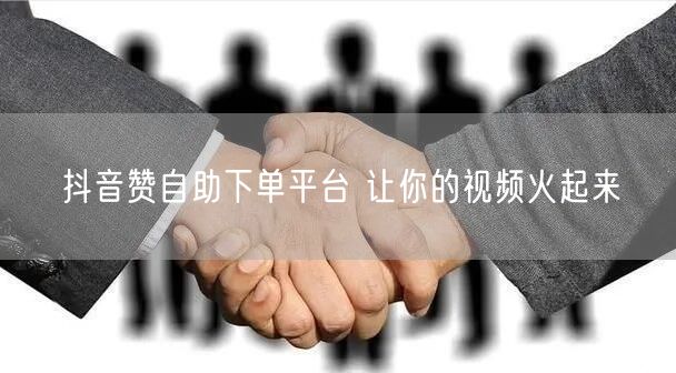 抖音赞自助下单平台 让你的视频火起来