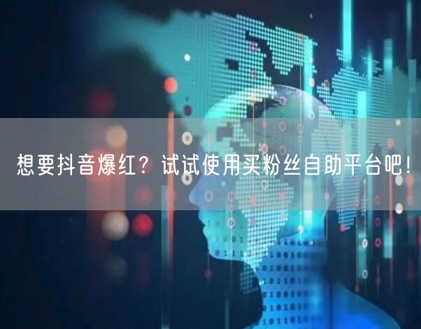 想要抖音爆红？试试使用买粉丝自助平台吧！