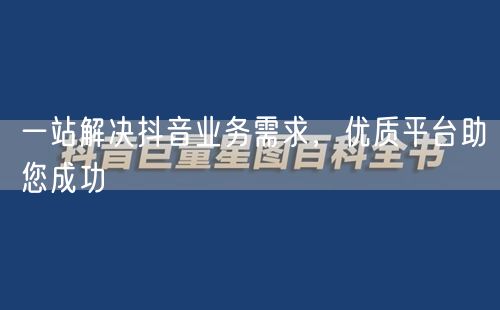 一站解决抖音业务需求，优质平台助您成功